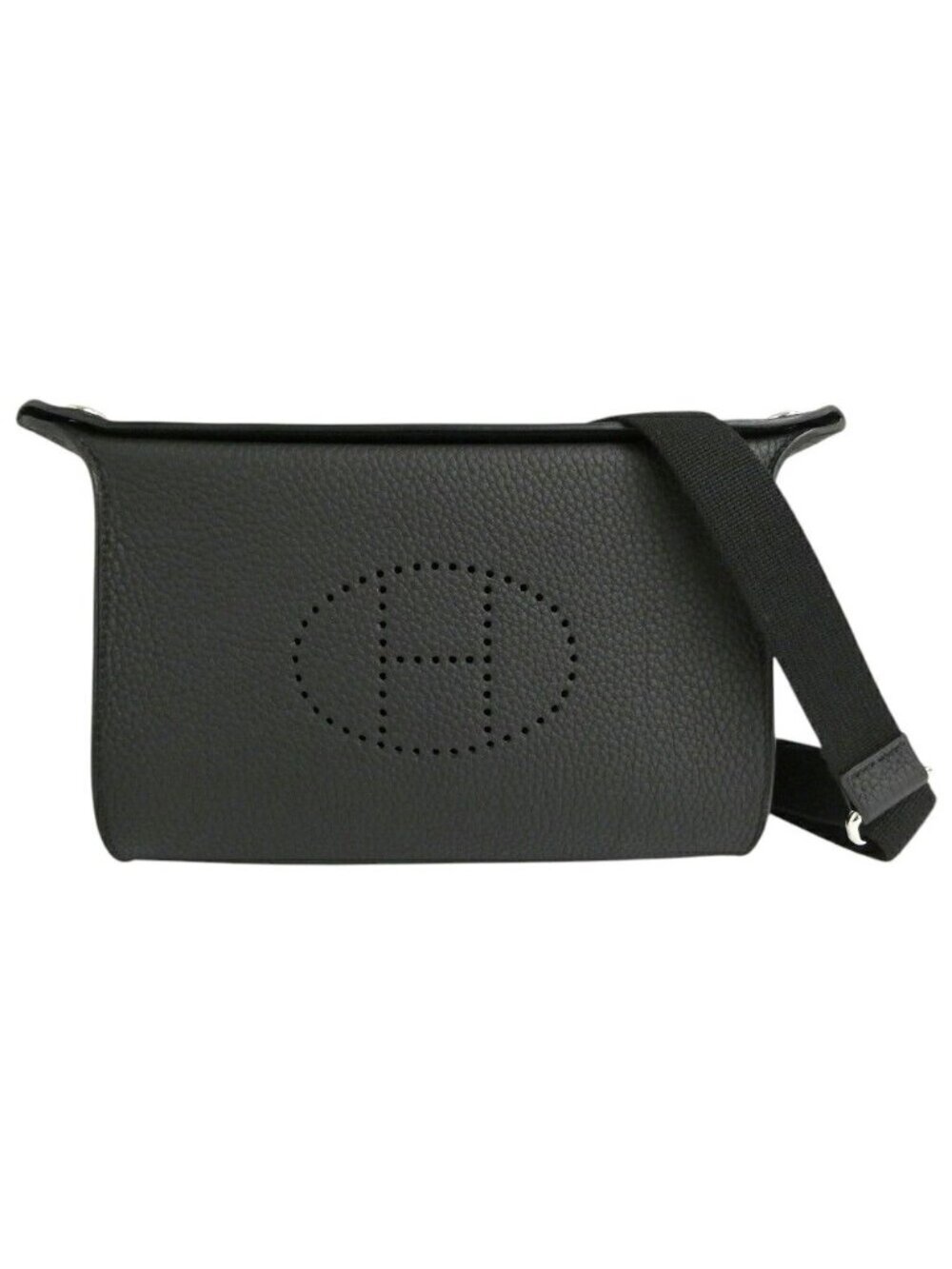 Hermes Vide Poche Bag Black Silver Crossbody